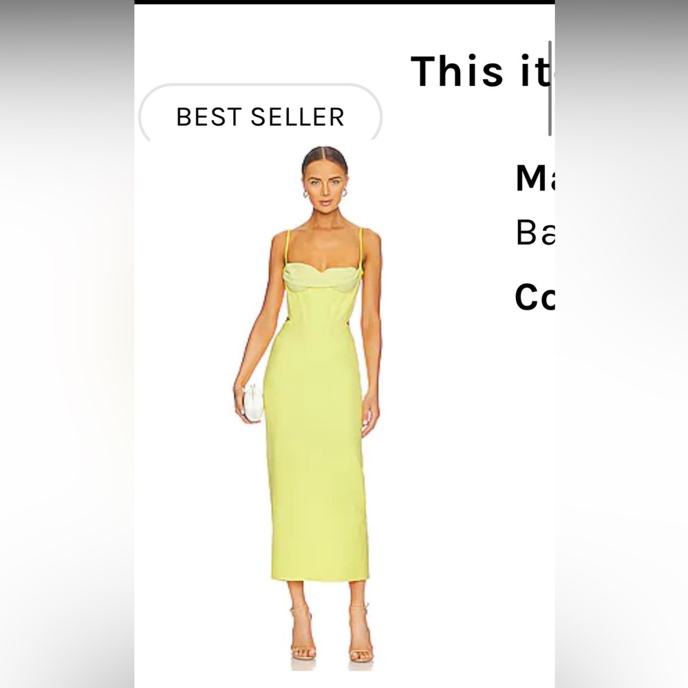 NEW: Bardot Martini Midi Dress in Limoncello - L